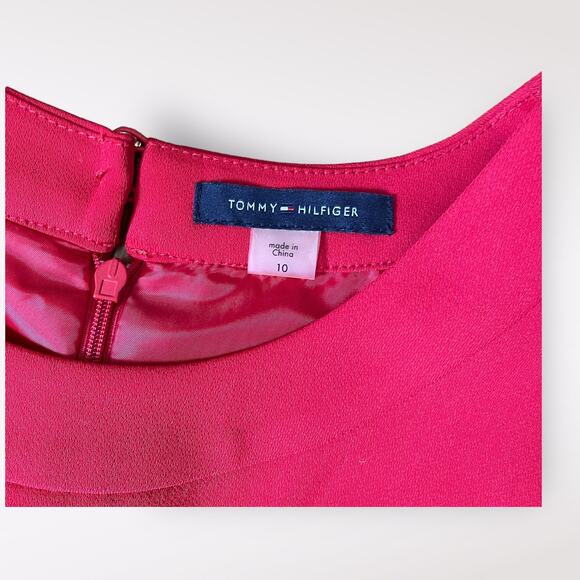 Tommy Hilfiger Red Pleated Mod Retro Style Knee Length Dress Size 10 - Picture 2 of 10